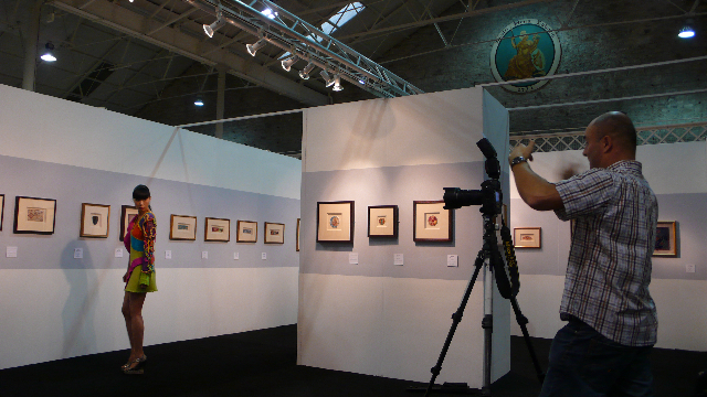 London photographer Rob Kennard during fashion shoot in Lundberg's exhibit at Knitting and Stitching Show, Royal Dublin Society, 29 October 2009 London photographer Rob Kennard during fashion shoot in Lundberg's exhibit at Knitting and Stitching Show, Royal Dublin Society, 29 October 2009