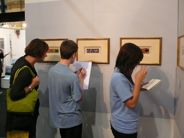 Visitors from Thurston Community College, Suffolk, viewing Microcosms exhibition at Alexandra Palace, London, 19 October 2009 Visitors from Thurston Community College, Suffolk, viewing Microcosms exhibition at Alexandra Palace, London, 19 October 2009